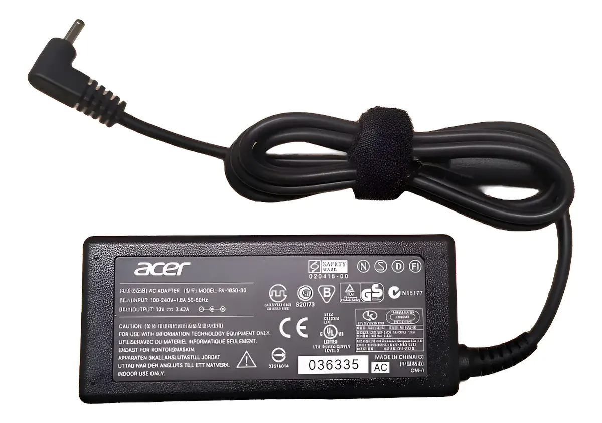 CARGADOR ACER 19V-2.15A PUNTA FINA NEGRA